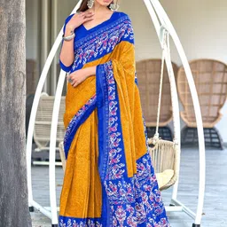 KALINI Ethnic Motifs Block Print Saree-picture-18