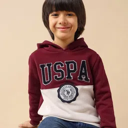 U.S. Polo Assn. Kids Boys Colourblocked Hooded Pullover Sweatshirt-picture-55