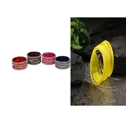 SOMIL Women Set Of 28 Glass Bangle-image-28