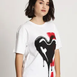 Bene Kleed Women Printed Drop-Shoulder Sleeves Applique T-shirt image 4