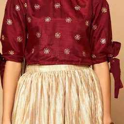 BAESD Girls Embroidered Ready to Wear Lehenga & image 2