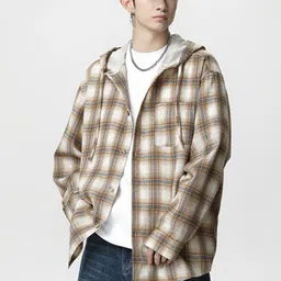 StyleCast x Revolte Tartan Checked Hooded Casual Shirt image 2