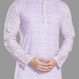 PulseIQ Men Embroidered Chikankari Kurta image 2