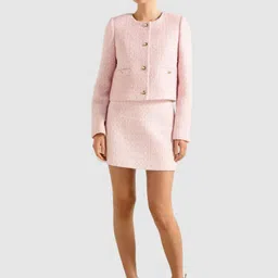 Forever New Self Design Mini Straight Skirts-image-2