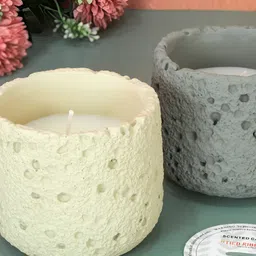 TIED RIBBONS White & Grey 2 Pieces Wind Chime Scented 12 -16 Hours Burn Time Jar Candle image 1