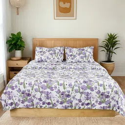 House This White & Purple Floral Mild Winter 150 GSM Single Bed Dohar-picture-34