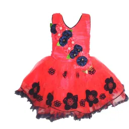 kids fashion hub Floral Georgette Fit & Flare Dress-picture-17