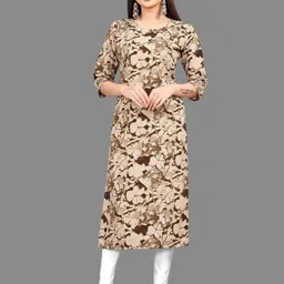 MANTRA DESIGNER Women Coffee Brown Crepe Kurtas-picture-38