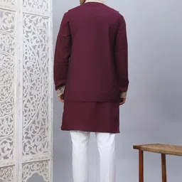 Jompers Men Ethnic Motifs Embroidered Regular Thread Work Kurta with Trousers image 5