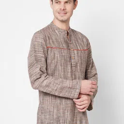 Arch element Self Design Mandarin Collar Straight Kurta image 4