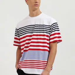United Colors of Benetton Men Striped Pure Cotton Pockets Boxy T-shirt image 1