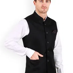 GRACYSHADE Mandarin Collar Cotton Nehru Jacket image 3