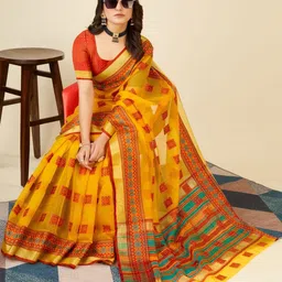 VS MALL Woven Design Zari Saree image 4