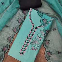 Peachmode Embroidered Pure Cotton Unstitched Dress Material image 2