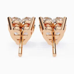 VALANOVA BIS Hallmark 14KT Rose Gold Diamond Studded Earrings- 1.76 gm image 2