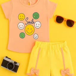 CERABI Girls Printed Short Sleeves Pure Cotton T-shirt With Shorts-picture-34