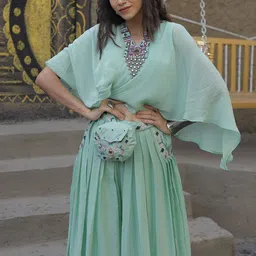 GloballyRonakRBafna Kaftaan-Style Top With Palazzo Jacket Co-Ords image 5