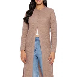 SZN Women Self Design Mandarin Collar Longline Shrug-picture-35