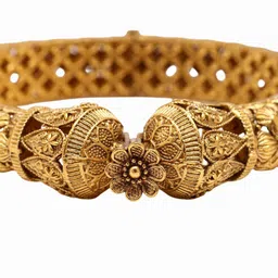 Exotic India Set Of 2 Gold-Plated Rajwadi Style Floral Design Screw Openable Bangles image 5