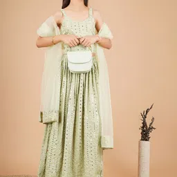 Unique Designers Girls Embellished Mirror Work Ready to Wear Lehenga & Blouse With Dupatta image 1