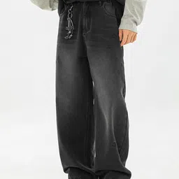 StyleCast x Revolte Men Wide Leg Mid-Rise Dark Jeans-picture-27