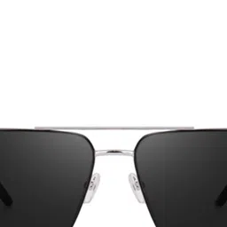 SPADEACES Unisex UV Protected Lens Rectangle Sunglasses HQ SILVER BLACK SQUARE -61_12_10 image 2
