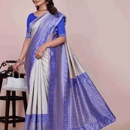 Moda Rapido Woven Design Zari Silk Cotton Saree image 5