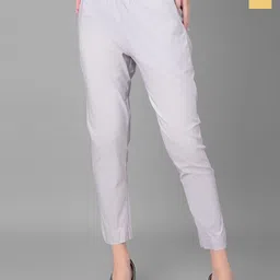 Comfort Lady Women Pack Of 2 Regular Fit Mid-Rise Elastic Waist Cotton Trousers-image-94