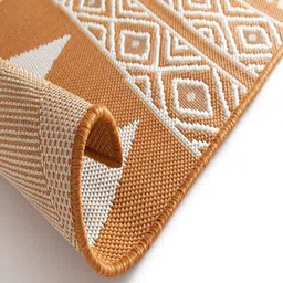 DDecor Orange Geometric Anti-Skid Polyester Carpet image 3