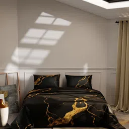 Stoa Paris Black & Yellow AC Room 150 GSM Double Bed Comforter-image-44