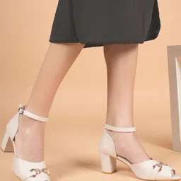 DressBerry Leather Party Block Sandals with Buckles-picture-15