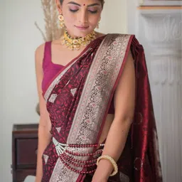 Moda Rapido Ethnic Motifs Zari Art Silk Handloom Banarasi Saree image 3