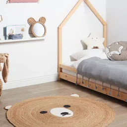 Art Avenue Rotorua Beige & White Textured Round Floor Jute Carpet image 4