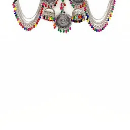 N S G Silver-Plated Tasselled Jewellery Set image 3