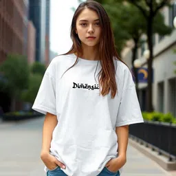 TOGS & TERRE Women Graphic Printed Round Neck Cotton Oversized T-shirt-picture-34