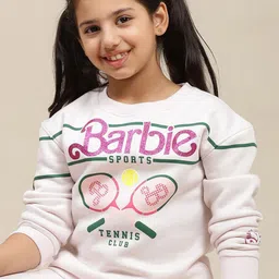 Kids Ville Girls Barbie Printed Regular Fit Sweatshirt-picture-27