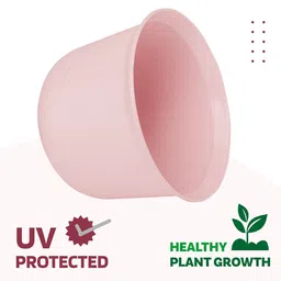 Kuber Industries 3Pcs Pink & Blue Textured Planters With Plate image 4