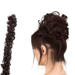 VIEWS Brown Wavy Clip-In Ponytail Hair Extension-image-8
