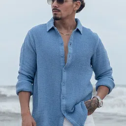 Powerlook Men Micro Checks Opaque Casual Shirt image 1