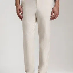 JADE BLUE Men Striped Slim Fit Mid-Rise Trousers-picture-35