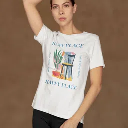 Moda Rapido Women Typography Printed Bio Finish Pockets T-shirt-image-96
