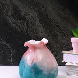 Myntra Elegant Homes Pink & Teal Printed Glass FlowerVases-picture-41