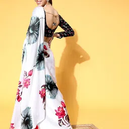 DIVASTRI Floral Satin Saree image 2