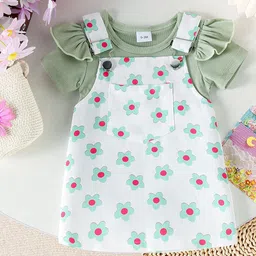 Xsole Girls Floral Print Pinafore Dress-picture-12