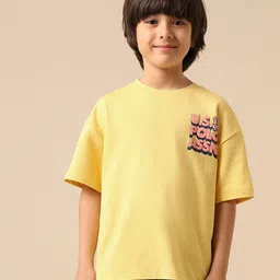 Uspa Kids Boys Brand Printed Boxy Fit Cotton T-shirt-image-80