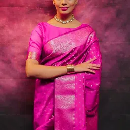 ZILVIRA Woven Design Zari Kanjeevaram Saree-picture-14