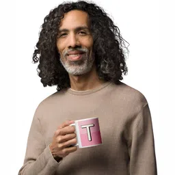 Mr UVD White & Pink Typography Printed Ceramic Mug image 2