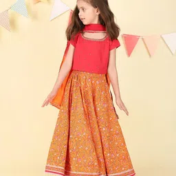 Fabindia Girls Printed Ready to Wear Lehenga & Blouse With Dupatta-picture-14