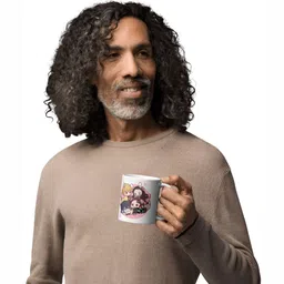 Mr UVD White Graphic Printed Ceramic Glossy Mug 350 ml image 4