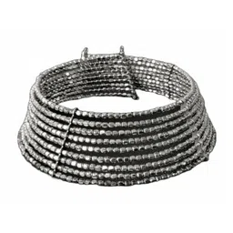 JOHARKAMAL Silver-Plated Artificial Beaded Choker Statement Necklace image 2